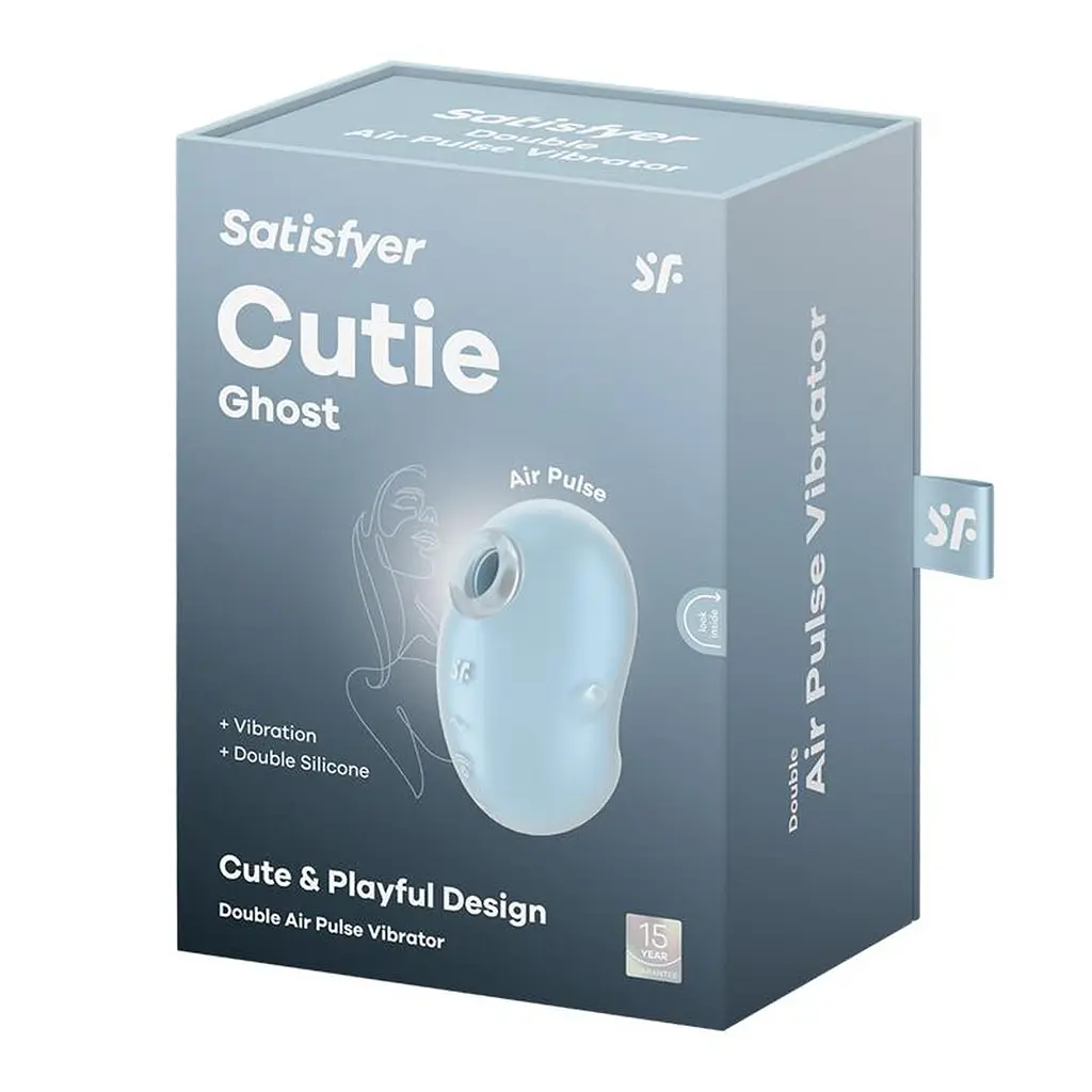 Вакуумный стимулятор клитора с вибрацией Satisfyer Cutie Ghost голубой - фото 5