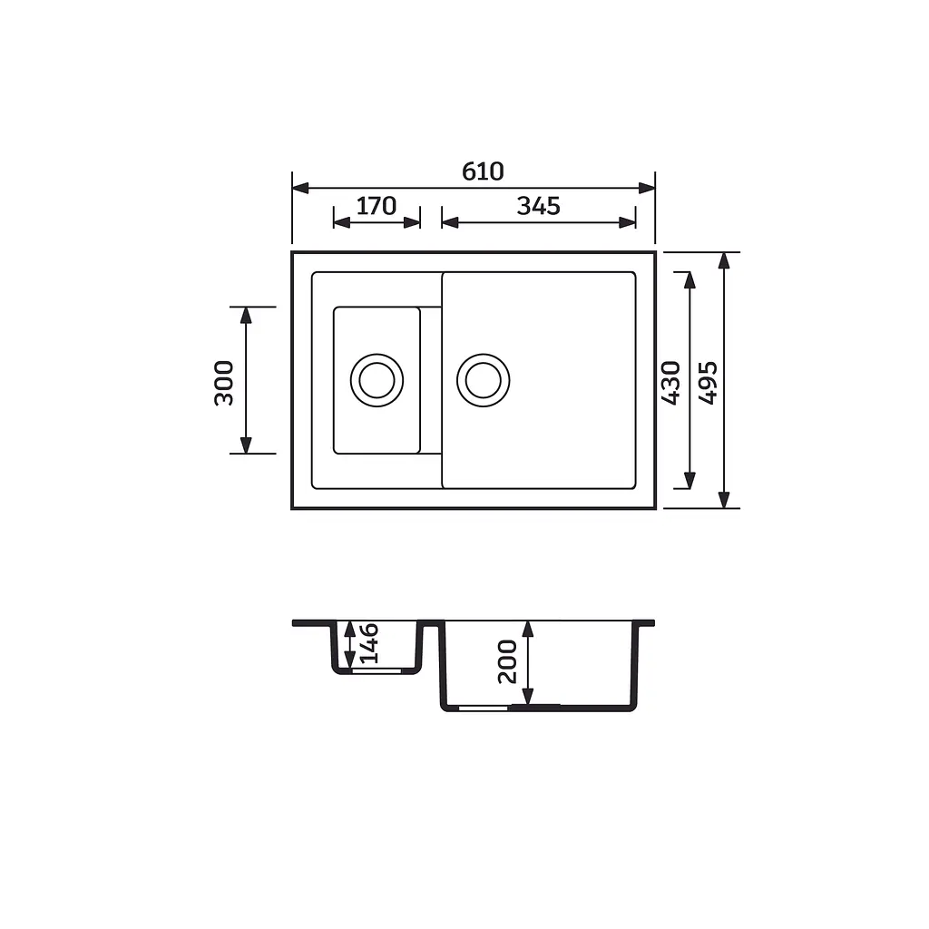 Кухонная мойка Adamant Duplex 610x495x200 old stone 100001444, Серый - фото 2