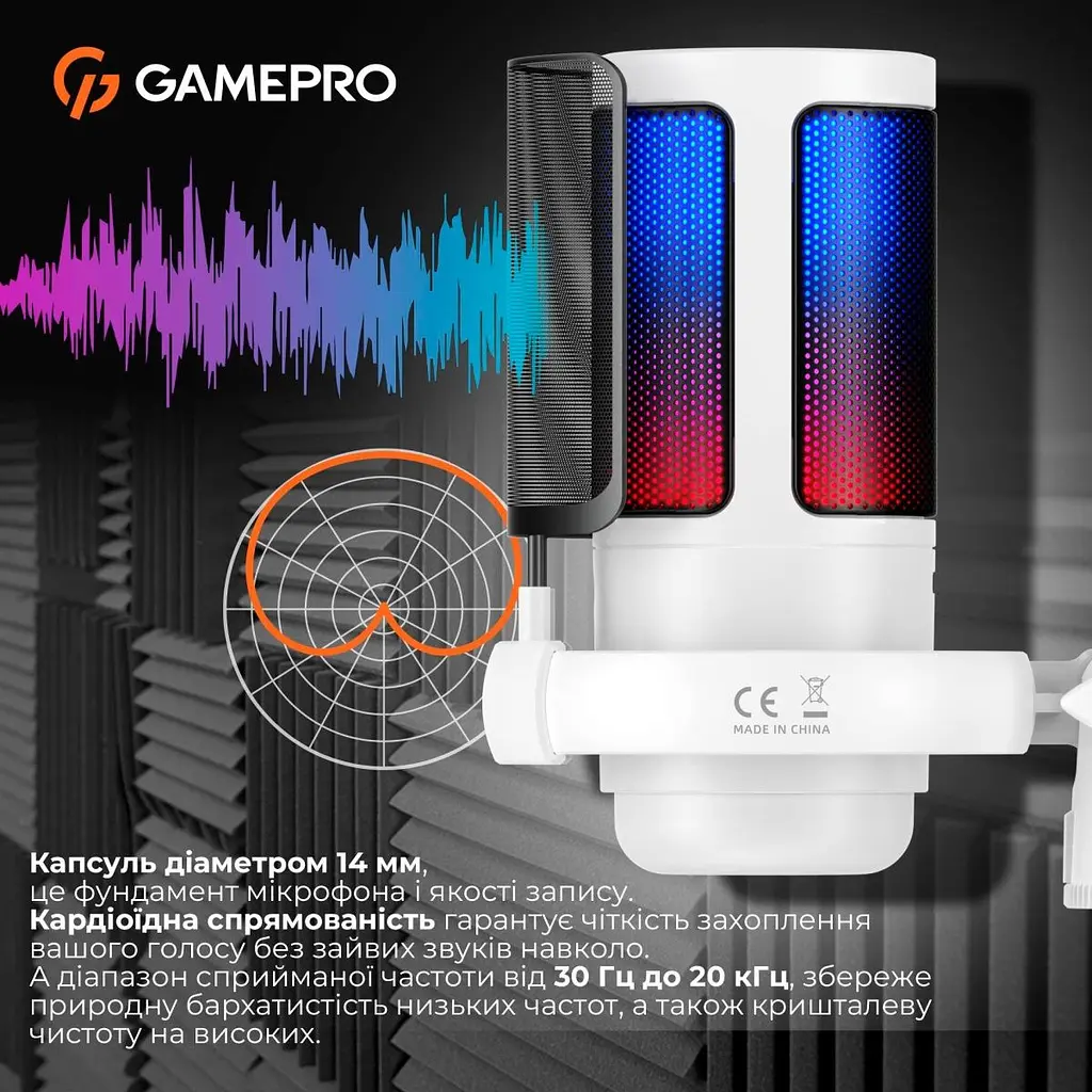 Мікрофон GamePro UGM105W White [126092] - фото 12