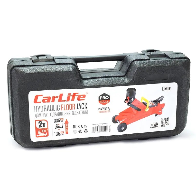 Домкрат підкатний CarLife 2 т 135-335 мм у кейсі (FJ590P) - фото 2