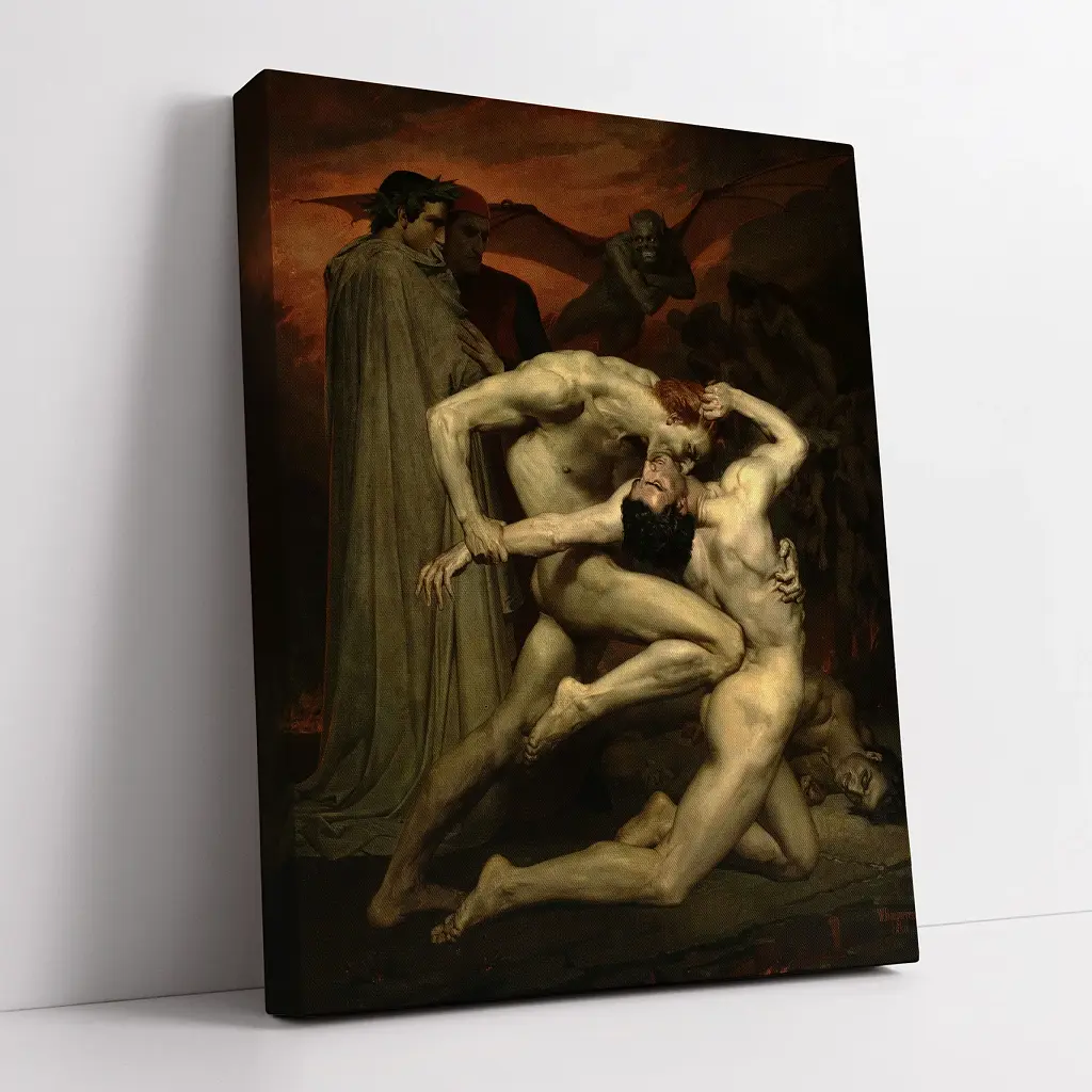 Інтер'єрна картина Данте и Вергилий в аду, Вильям Бугро, Bouguereau, Dante and Virgil in Hell, інтер'єрний декор, 75×60 см (id6991) - фото 2