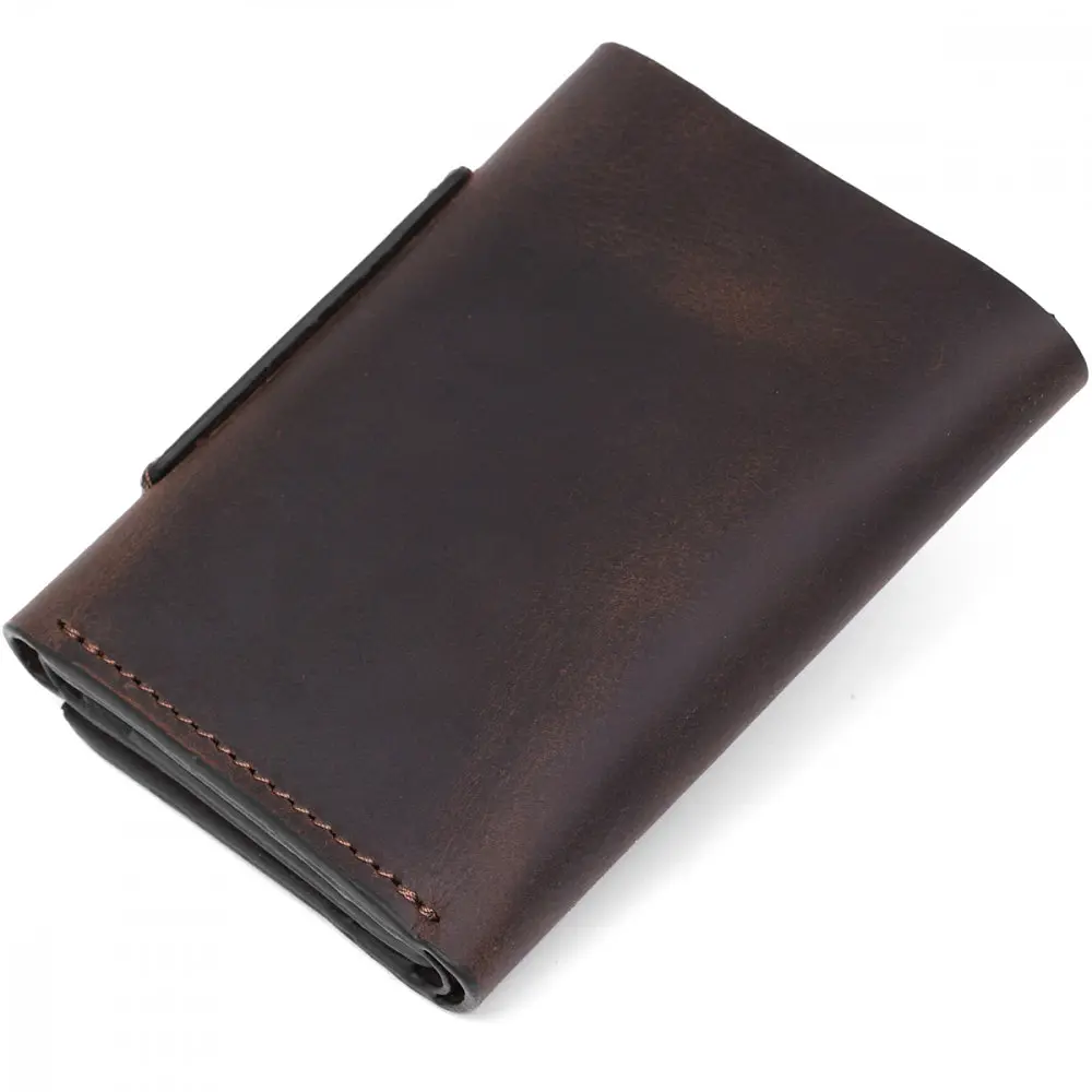 Кожаный женский кошелек Grande Pelle 10х8х2 см acs0024494 - фото 2