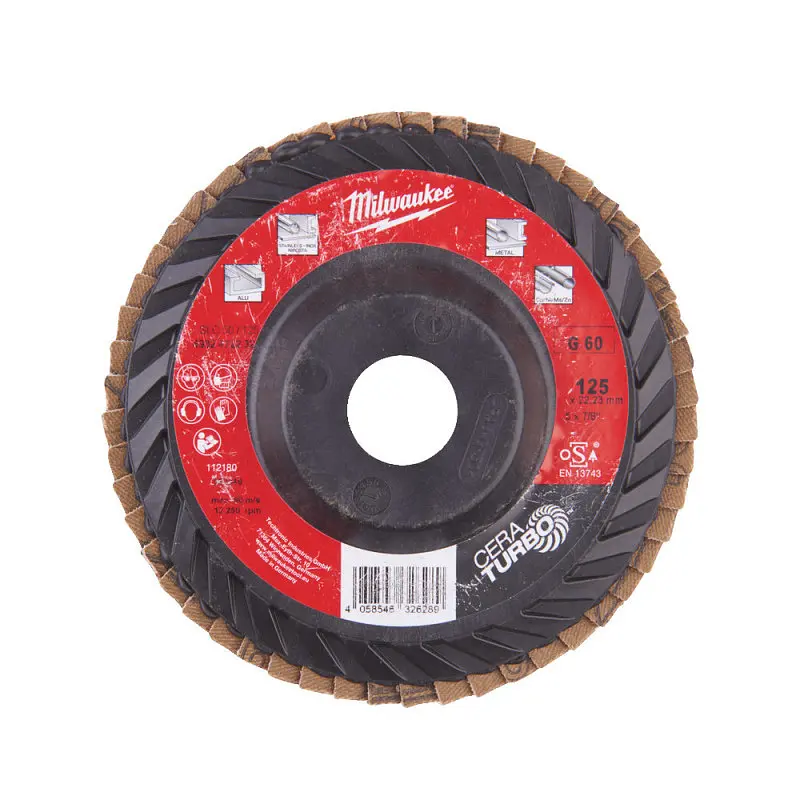 Диск пелюстковий MILWAUKEE SLC50/125G80 CERA TURBO, діаметр 125мм / зерно 80 - фото 2