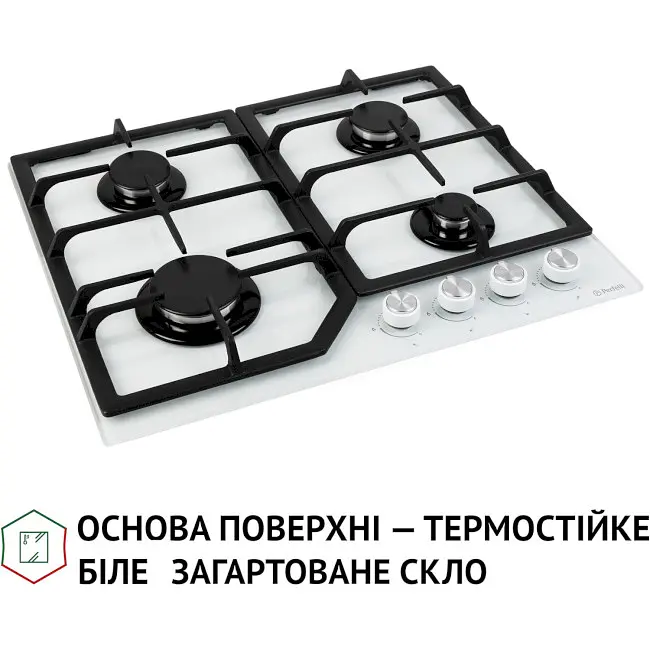 Варильна поверхня Perfelli HGG 61424 WH біла - фото 3