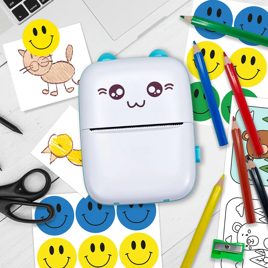Портативний принтер JETIX Mini printer Blue із набором термопаперу в комплекті - фото 2