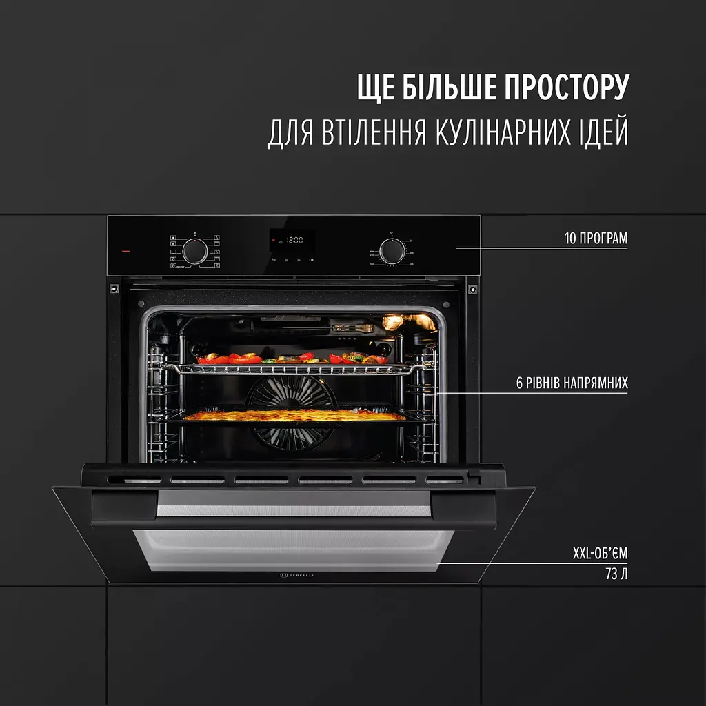Духова шафа електрична Perfelli Perla 6D10I Nero - фото 2