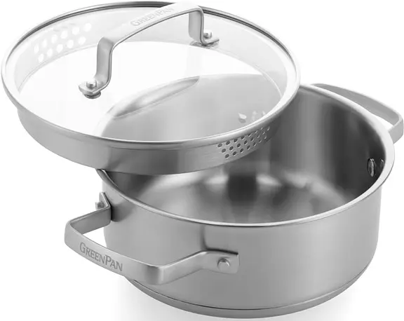 Каструля з кришкою GreenPan Chef's Collection CC007729-001 18 см 2 л срібляста - фото 2