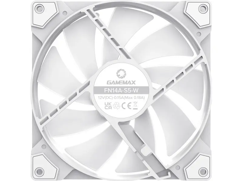 Корпусний вентилятор Gamemax FN14A-S5 White (FN14A-S5-W) - фото 5
