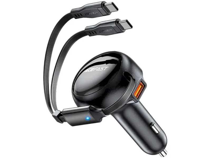 Автомобільний зарядний пристрій Acefast B13 Fast Charge 53 W + cable USB-C 0.85 м Black (6974316282921) - фото 3