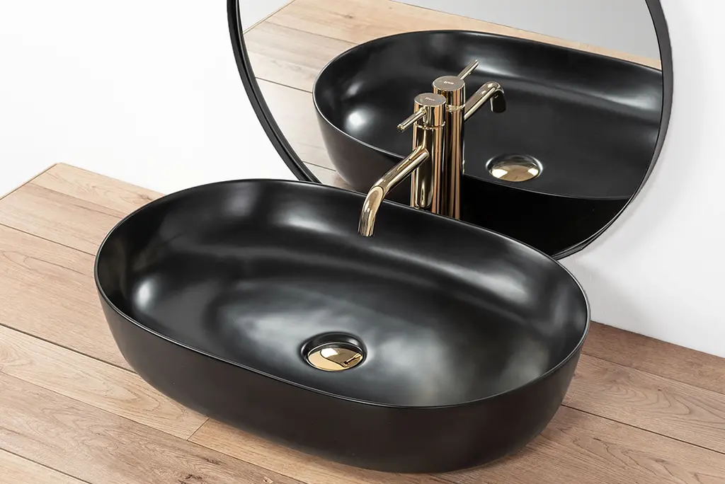 Умивальник Rea Cleo black mat накладний чорний REA-U0035, Чорний матовий - фото 5