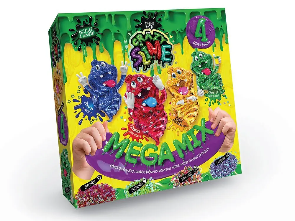 Безпечний освітній набір для проведення дослідів Crazy Slime 4в1 укр (10) SLM-03-01U,02U (2000902776636) shop (2000902776636)