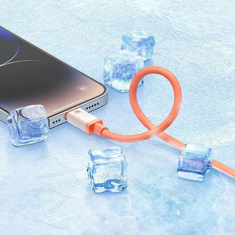 Кабель USB to Lightning для iPhone iPad Baseus Data Cable (1m, 2.4A, 480 Mbps). Orange (P10368803731-00) - фото 10
