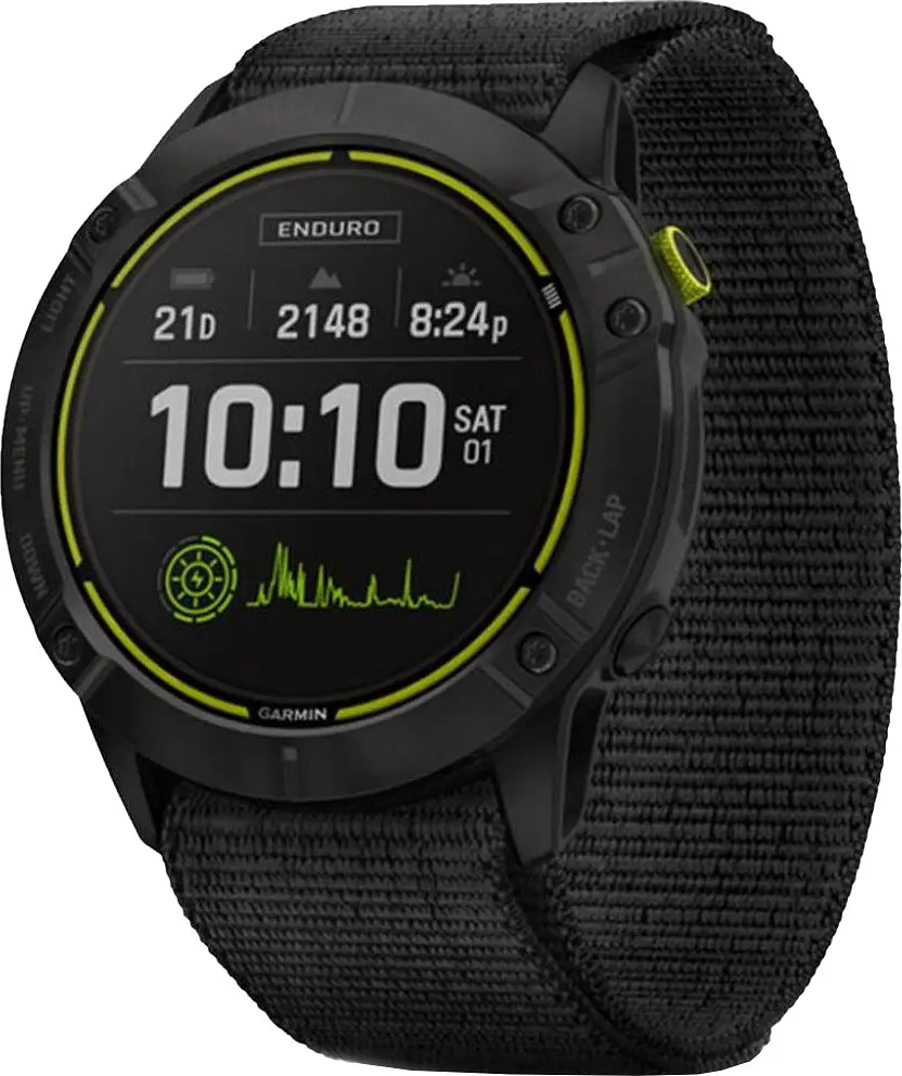 Смарт-годинник Garmin Enduro Carbon Gray Titanium with Black UltraFit Nylon Strap (010-02408-01/11) - фото 2