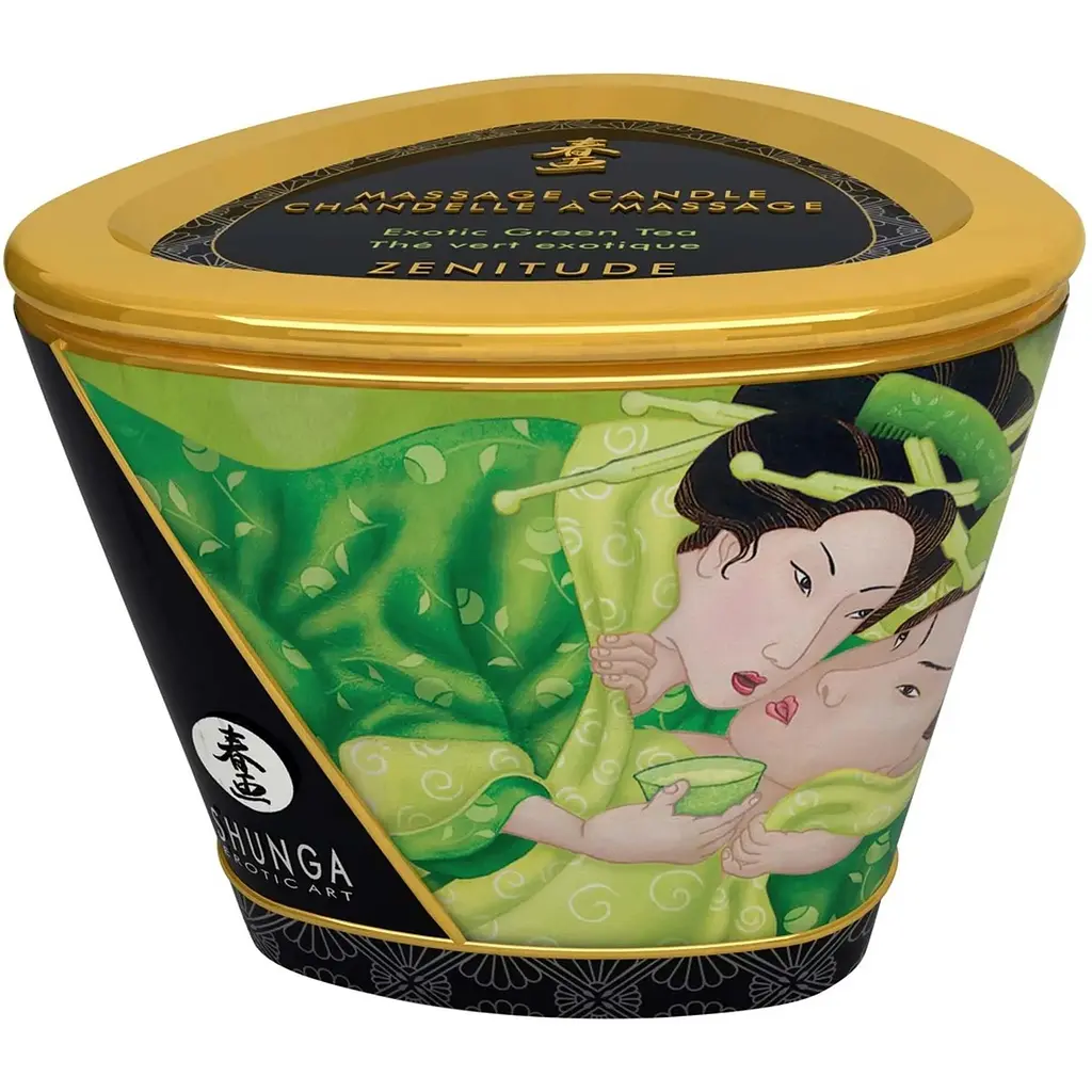 Масажна свічка Shunga Massage Candle зелений чай, 170 мл - фото 3