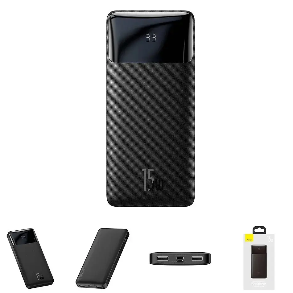 Зовнішній аккумулятор Baseus Bipow Overseas 10000mAh 15W чорний PPBD050001 - фото 5