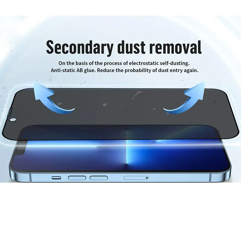 Захисне скло 2.5D Full Cover Anti-Peep для Apple iPhone 15 Plus Blueo teh0031708 - фото 3