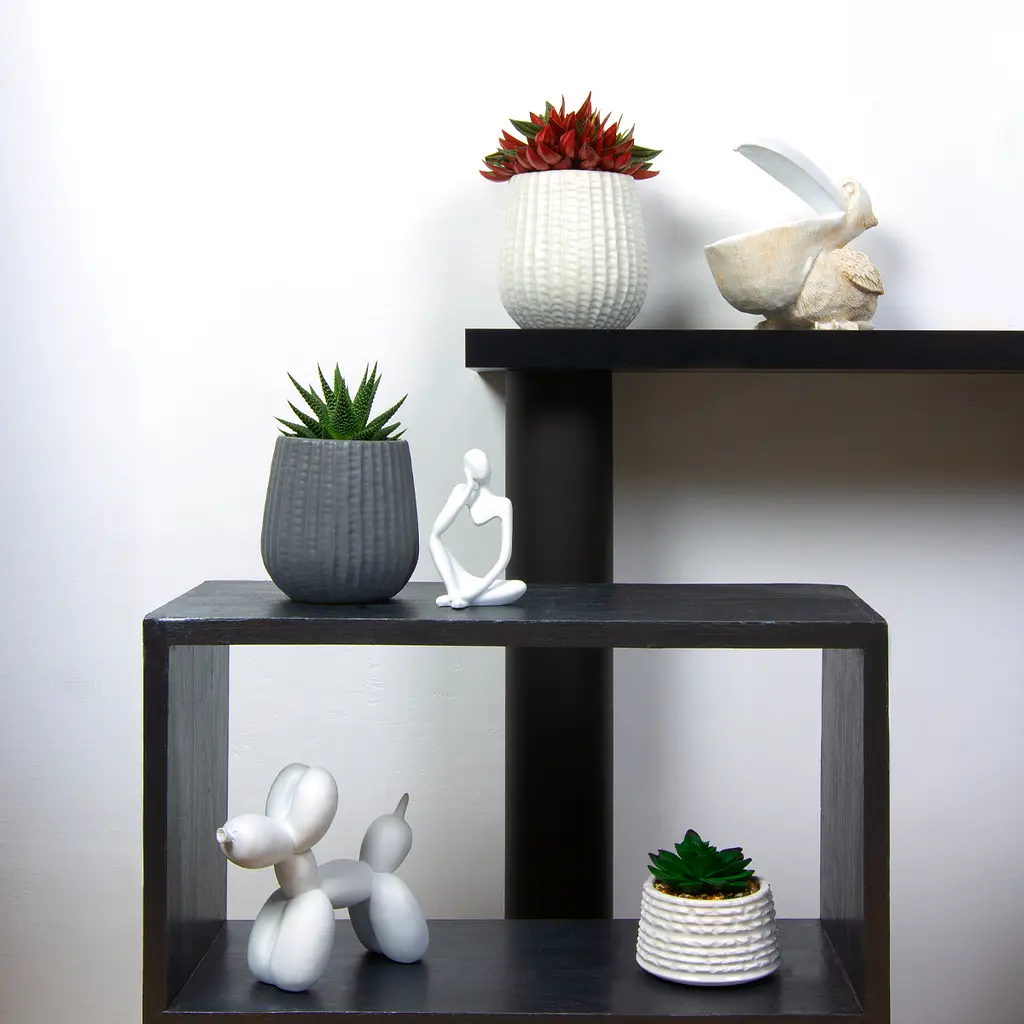 Горщик зі штучною рослиною МВМ My Home, 10 см, білий (DH-FLOWERS-12 GREEN/WHITE) - фото 5
