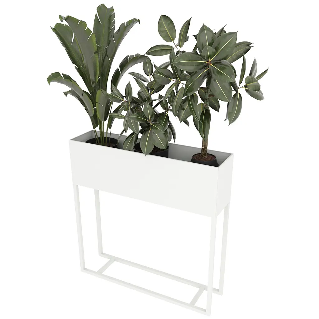 Вазон-кашпо для квітів Nice & Cozy Stand 80x20x80 см на підставці білий