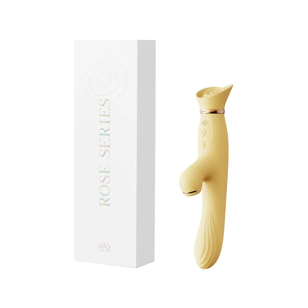 Вібратор з підігрівом та вакуумною стимуляцією клітора Zalo - ROSE Vibrator Lemon Yellow - фото 9