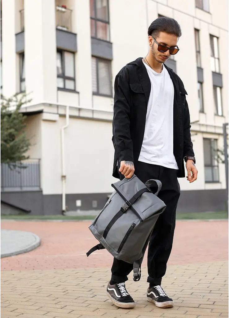 Мужской рюкзак Sambag ROLLTOP LZT графитовый 41 х 30 х 16 см (24208009m) - фото 4