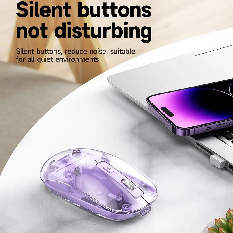 Миша бездротова Hoco GM29 Mysterios Bluetooth + 2.4G Romantic purple - фото 4