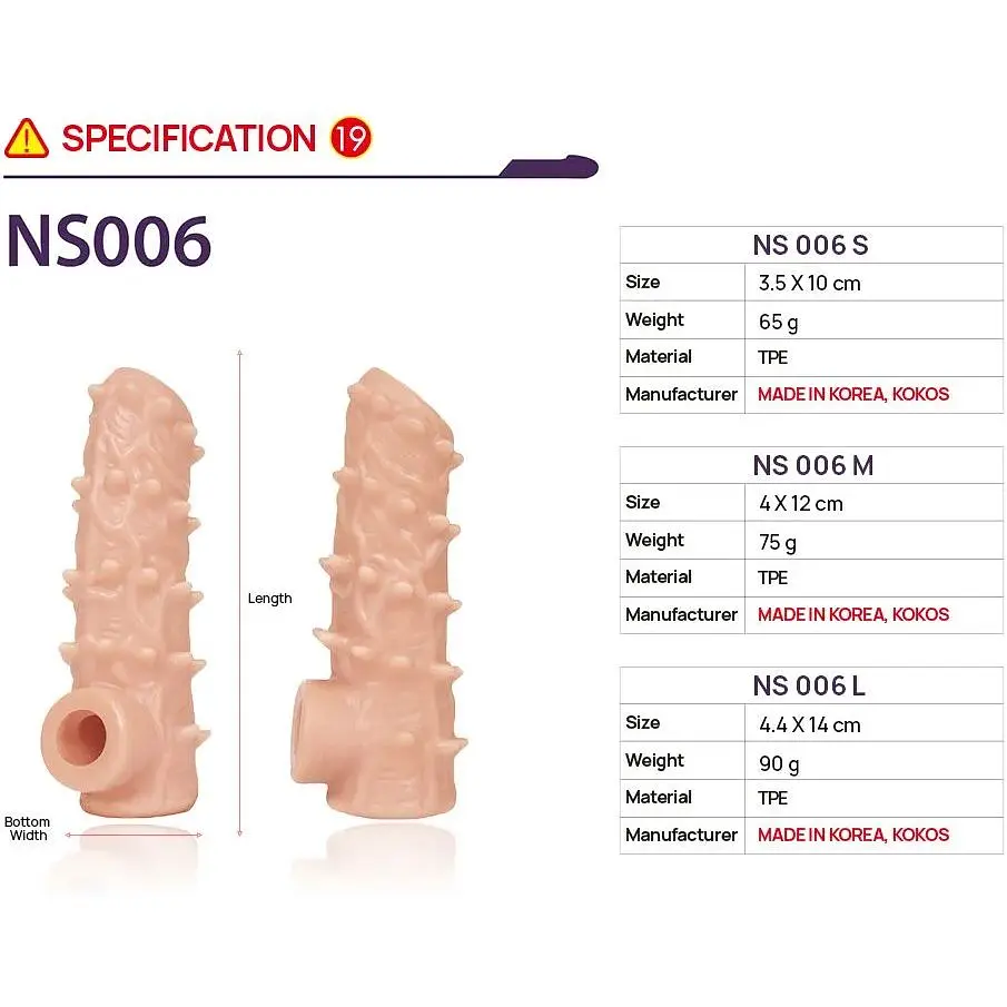 Насадка на член Kokos Nude Sleeve NS 006 M - фото 4