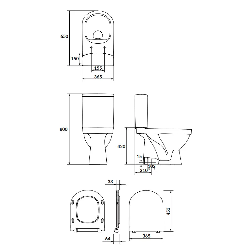 Унитаз-компакт ZIP Cersanit Zip 785 SimpleOn 021 3/5 л с сиденьем duraplast Slim Soft Close K121-015 - фото 2