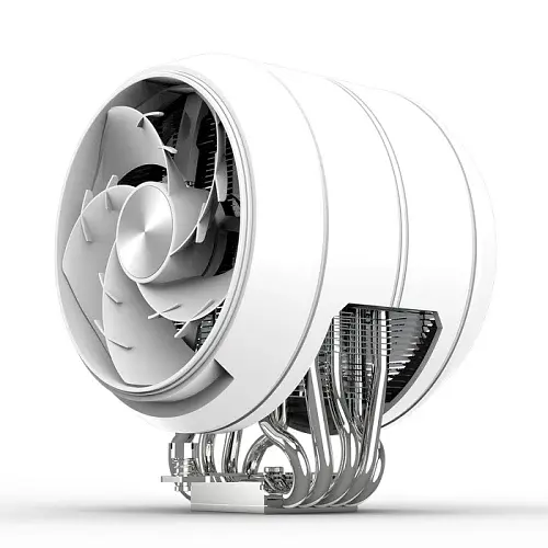 Кулер для процесора Zalman ZET 5, White, алюміній и 5 мідних теплових трубок, 2x130 мм 600~2000RPM±10%, для Intel 115x/1200/1700/1851, AMD AM4/AM5, до 220 Вт, висота 158 мм (ZET5WHITE) - фото 3