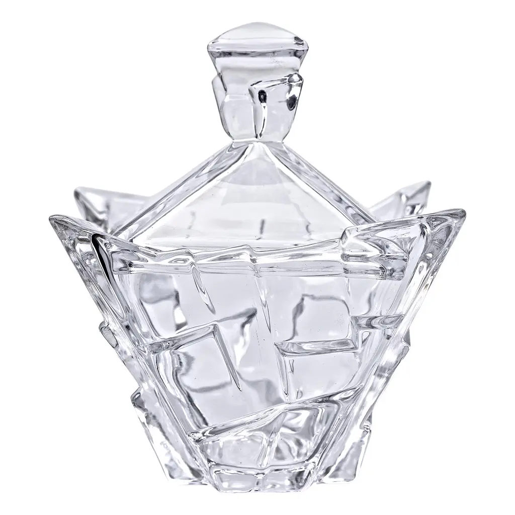 Цукорниця Bohemiya з товстого скла з кришкою 19 см Yiwu HP-4-119 - фото 3