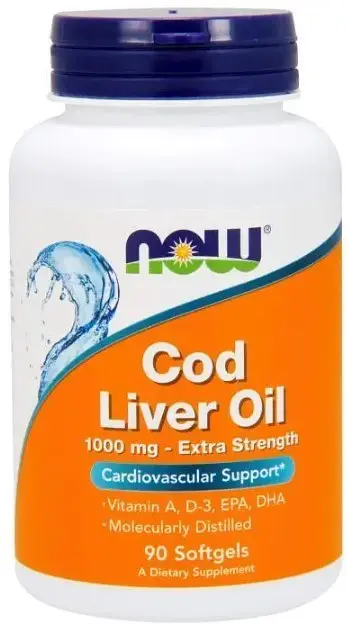 Риб'ячий жир з печінки тріски Now Foods Cod Liver Oil 1000 мг 90 капсул