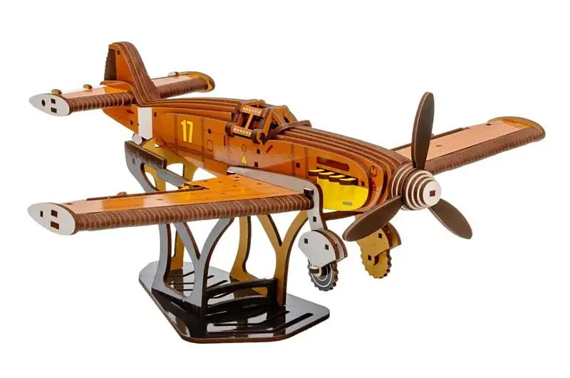 Конструктор Puz-00942 "Винищувач Bf 109" дерев'яний, 258 дит., Розмір 34.6х37.5х17.5см PuzzleOK - фото 4