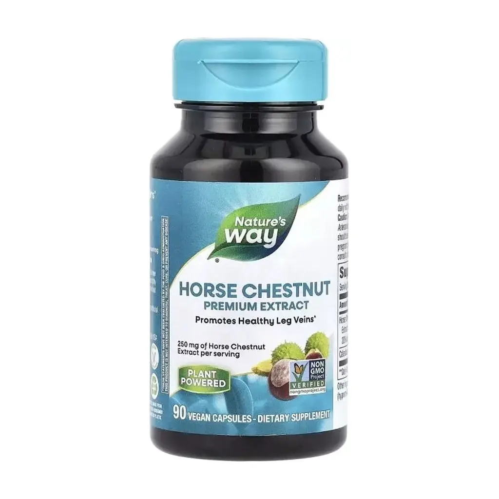 Вітамін Nature's Way Кінський каштан, преміум екстракт, 250 мг, Horse Chestnut, Premium Extr (NWY-62000)