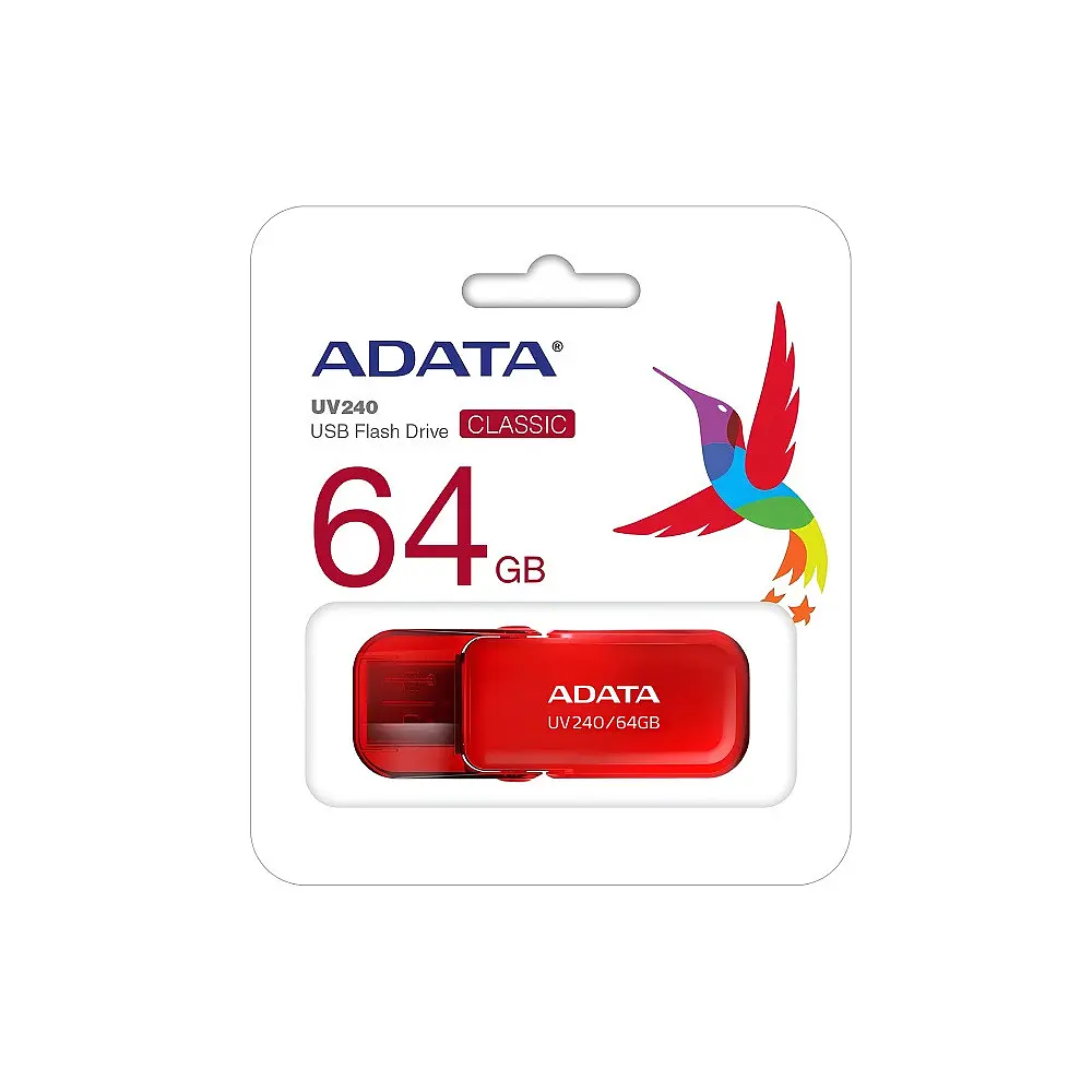 Флеш-накопитель ADATA USB 2.0 AUV 240 64Gb Красный - фото 2