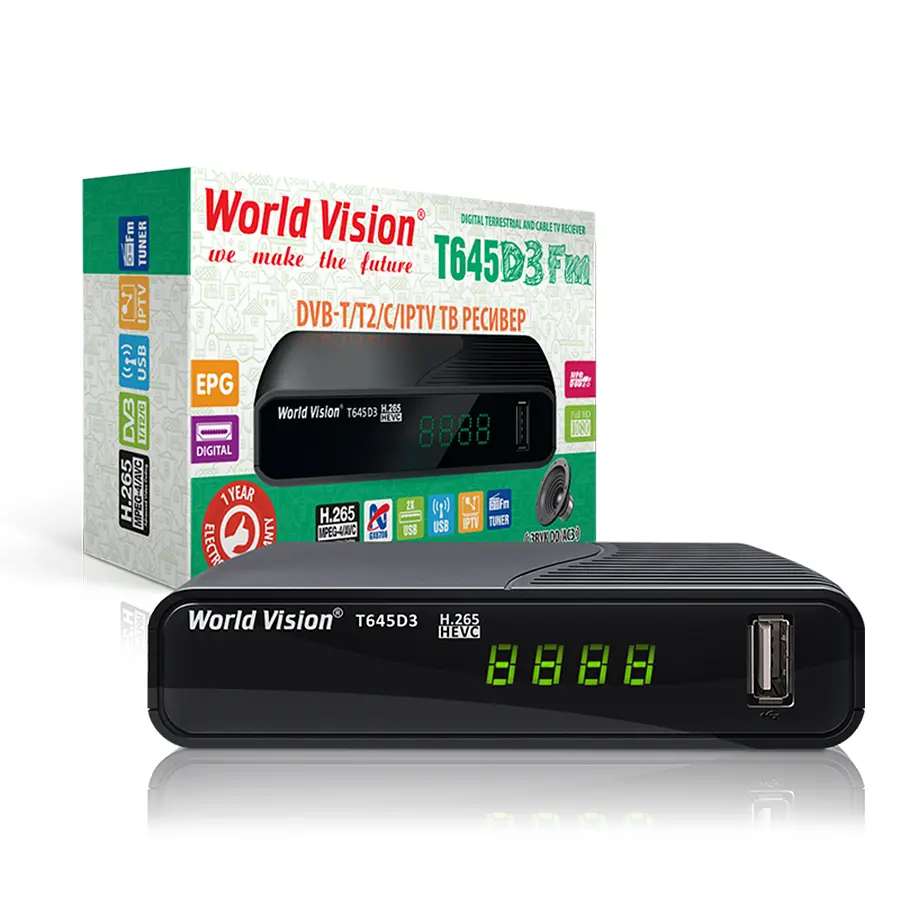 Ефірний Т2 ресивер цифровий тюнер World Vision T645D3 - фото 3
