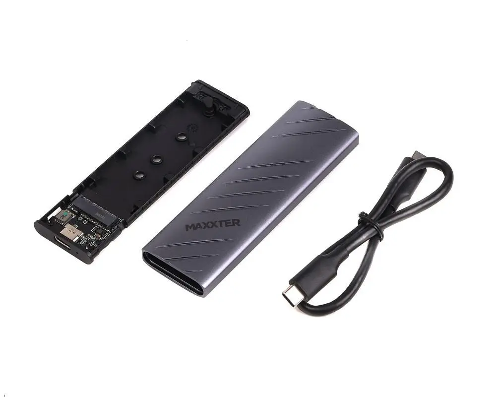 Зовнішня кишеня Maxxter M.2 NVMe PCIe, USB 3.2 Type-C, Metal, Black (EHDE-2280S-01) - фото 2