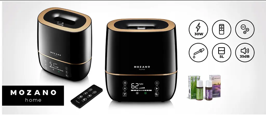 Зволожувач повітря Mozano Ultrasonic Air 5L з аромотерапією Black - фото 3