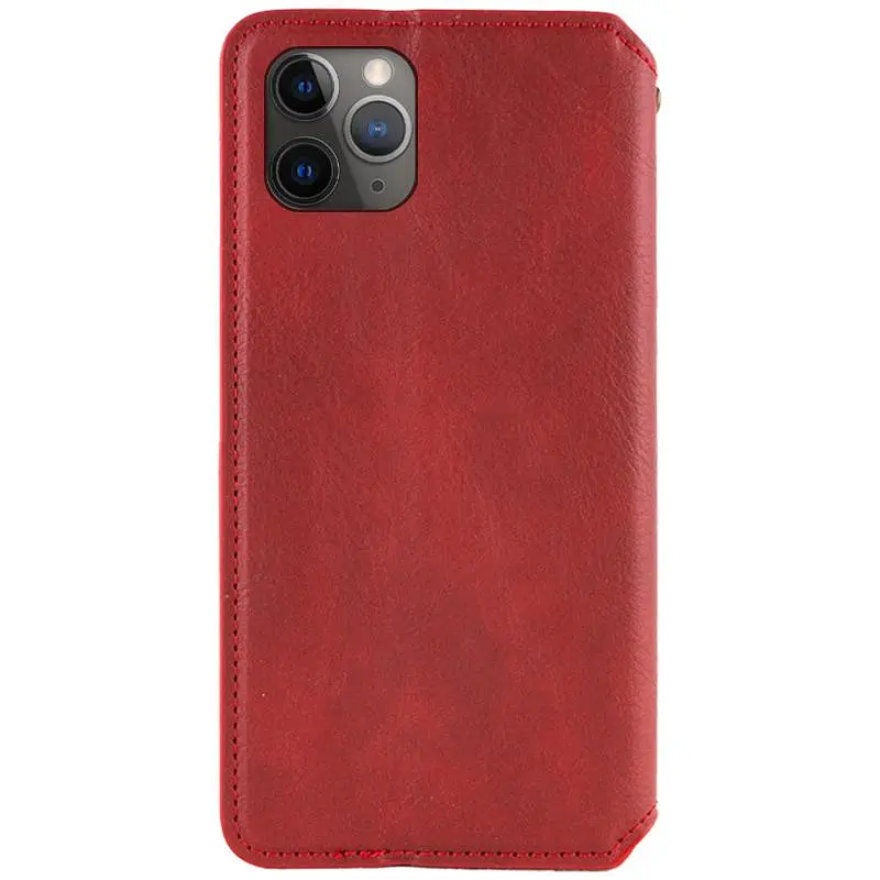 Кожаный чехол-книжка GETMAN Cubic (PU) для Apple iPhone 12 Pro / 12 (6.1) Красный - фото 2