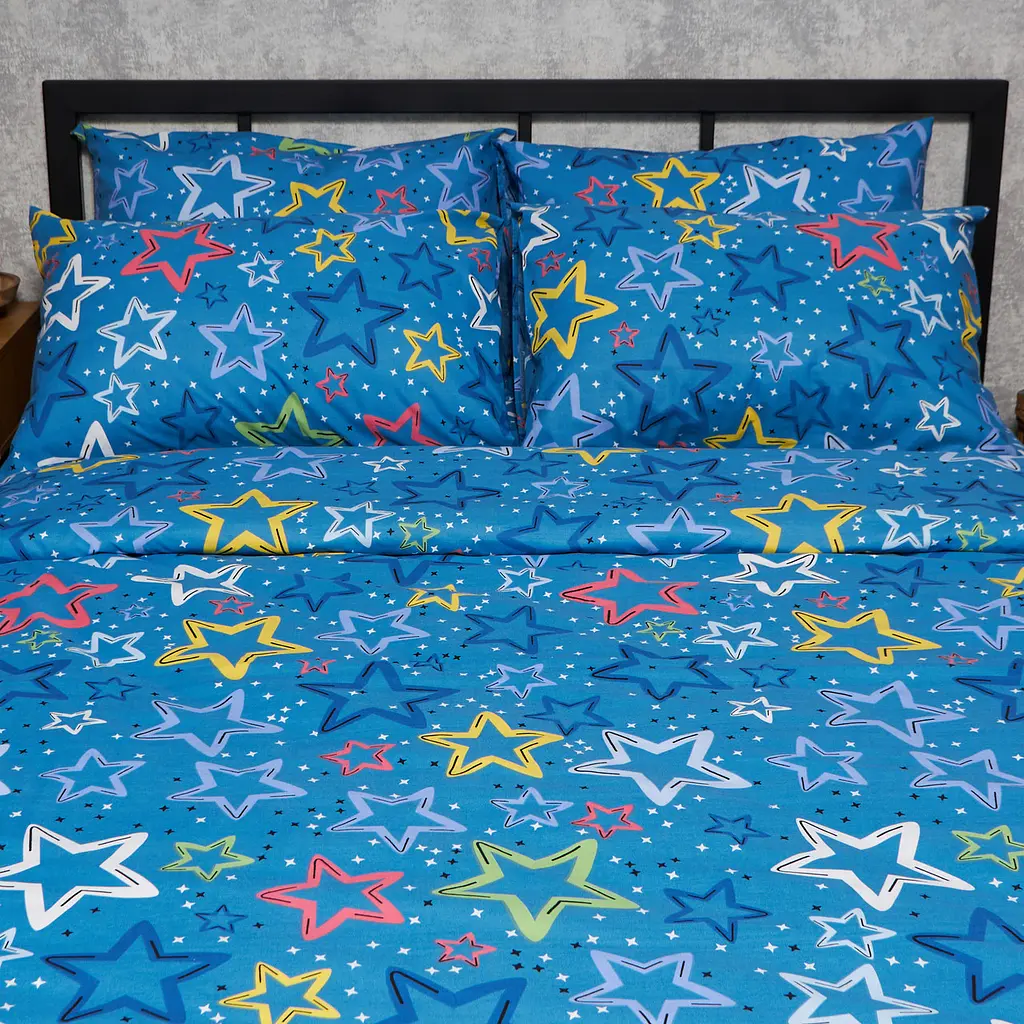Комплект постільної білизни Moon&Star Бязь Gold Люкс Galaxy Dreams Сімейні 143х210х2 наволочки 4х50х70 - фото 3