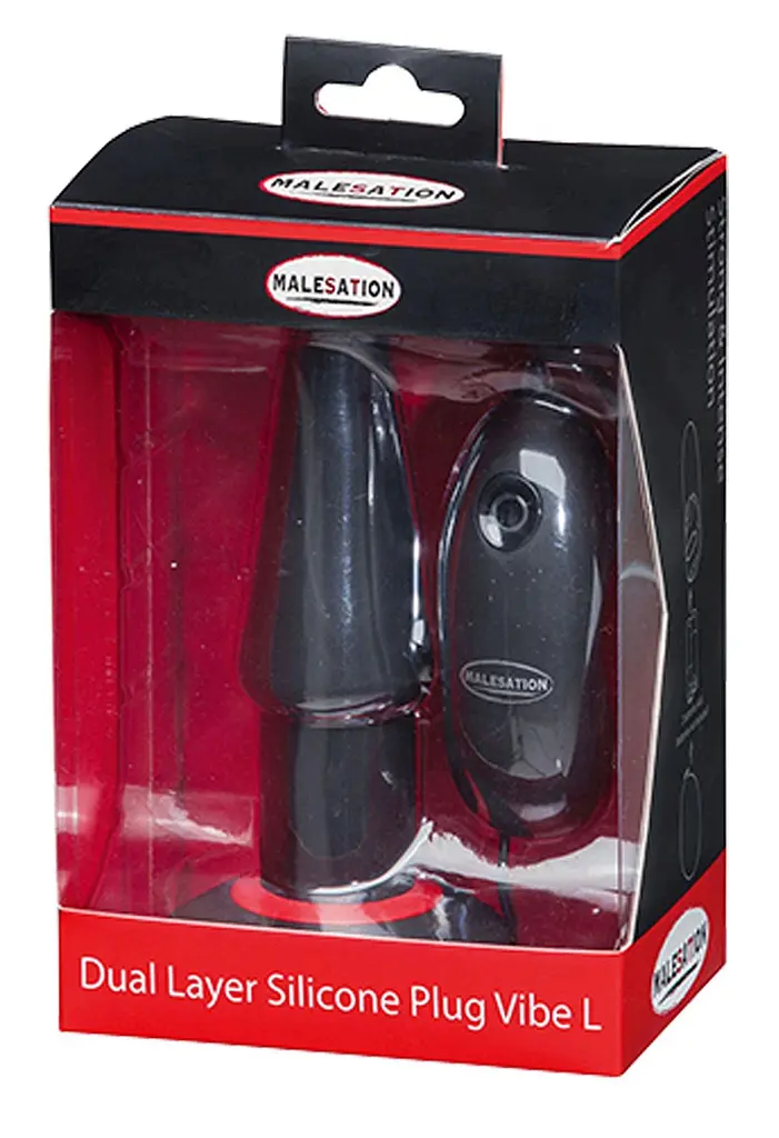 Анальна пробка Malesation Dual Layer L 14.6 см (чорний) - фото 4