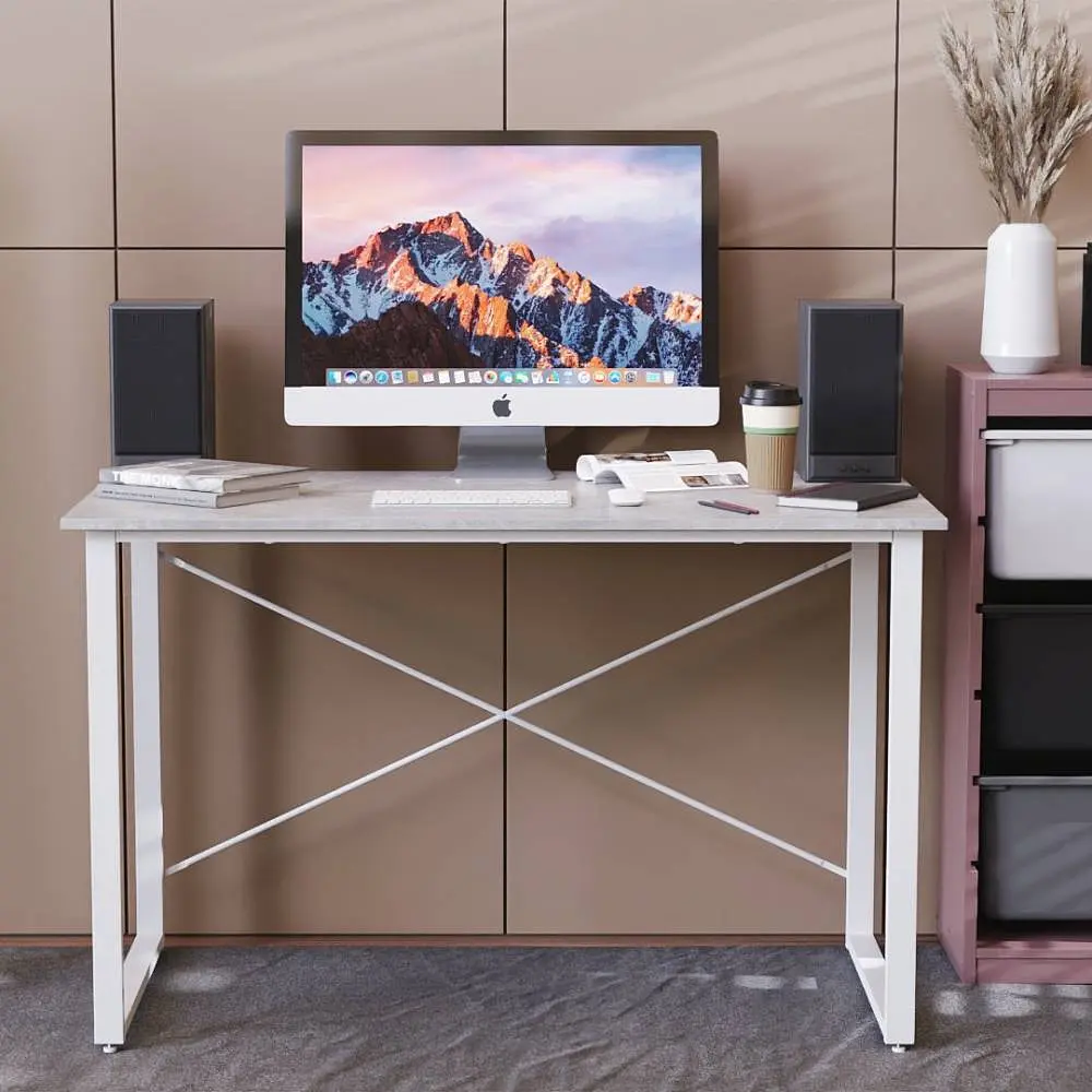 Стол письменный Дейв Ferrum-decor 750x1000x600 Белый металл ДСП Бетон 16 мм (FRD-106435) - фото 3