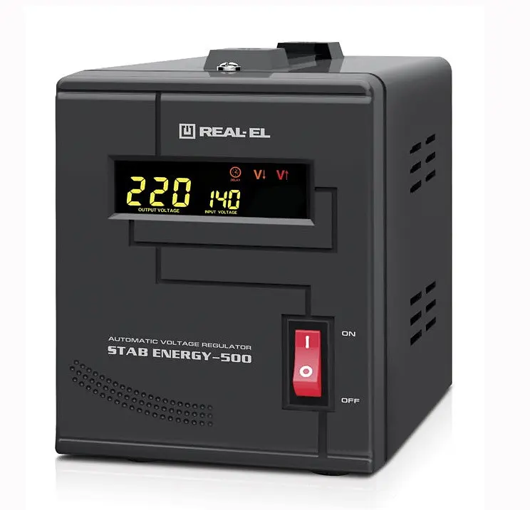 Стабілізатор REAL-EL Stab Energy-500 Чорний - фото 3