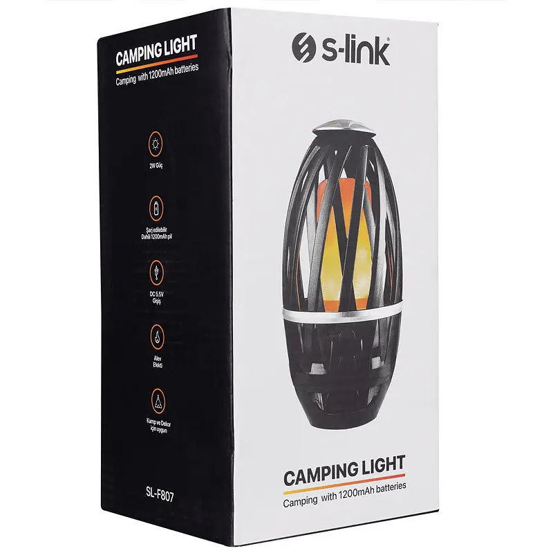 Ліхтар аккумуляторный S-link SL-F807 34 Leds 1200mAh USB Rechargeable Flame Effect Decorative Чорний - фото 4