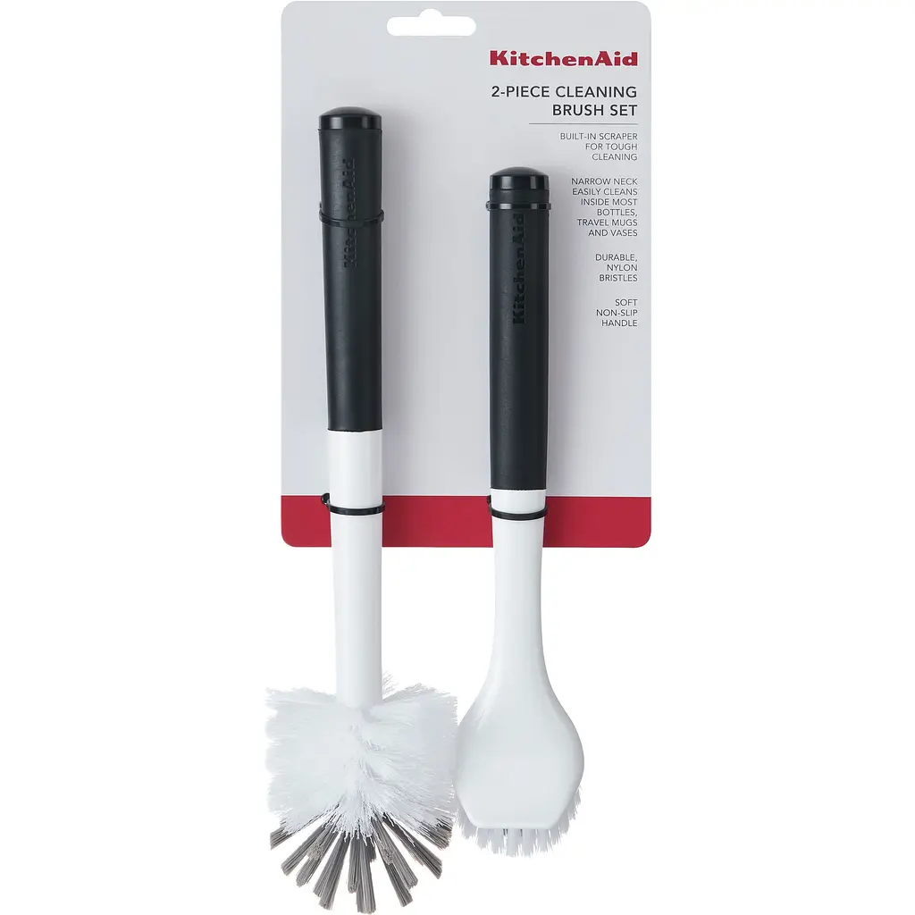 Набор щеток для чистки посуды KitchenAid Sinkware черно-белый 2 предмета (KEG875OHBA) - фото 9