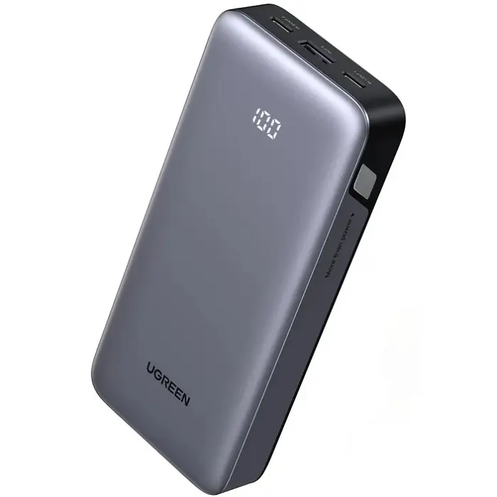 УМБ Ugreen 20000mAh 30W PD/QC, USB-A, 2xUSB-С (PB532) Gray - фото 2