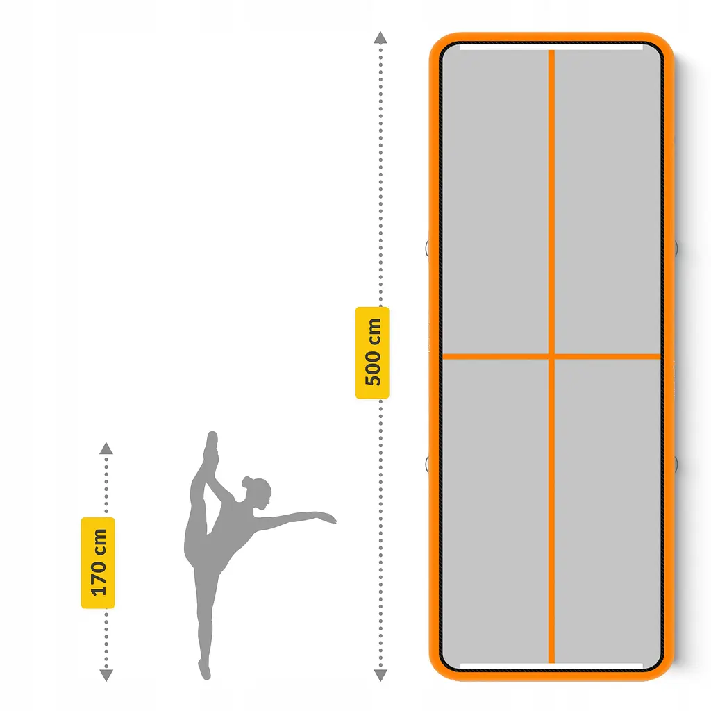 Мат гімнастичний надувний 4FIZJO Air Track Mat 500 x 200 x 20 см White/Orange (P-5907739312051) - фото 9