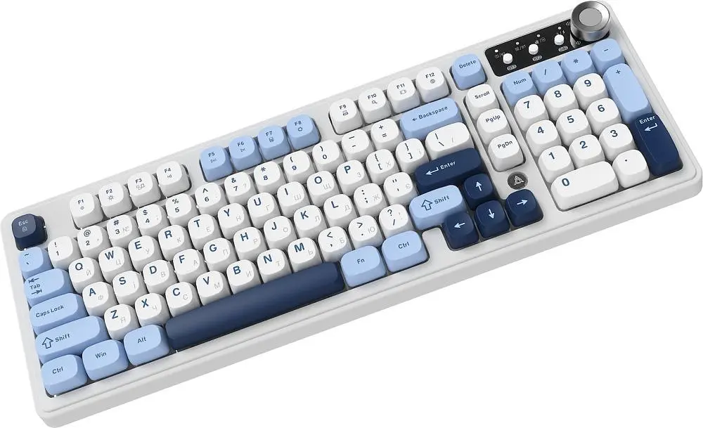 Клавіатура бездротова Ajazz AF98 Plus Glacier Blue (AF98-PLUS-GB) - фото 2