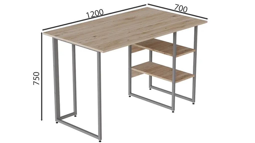 Комп'ютерний стіл Ferrum-decor Кевін 75x120x70 сірий ДСП Дуб Сан-Марино 32мм (FRD-101755) - фото 3