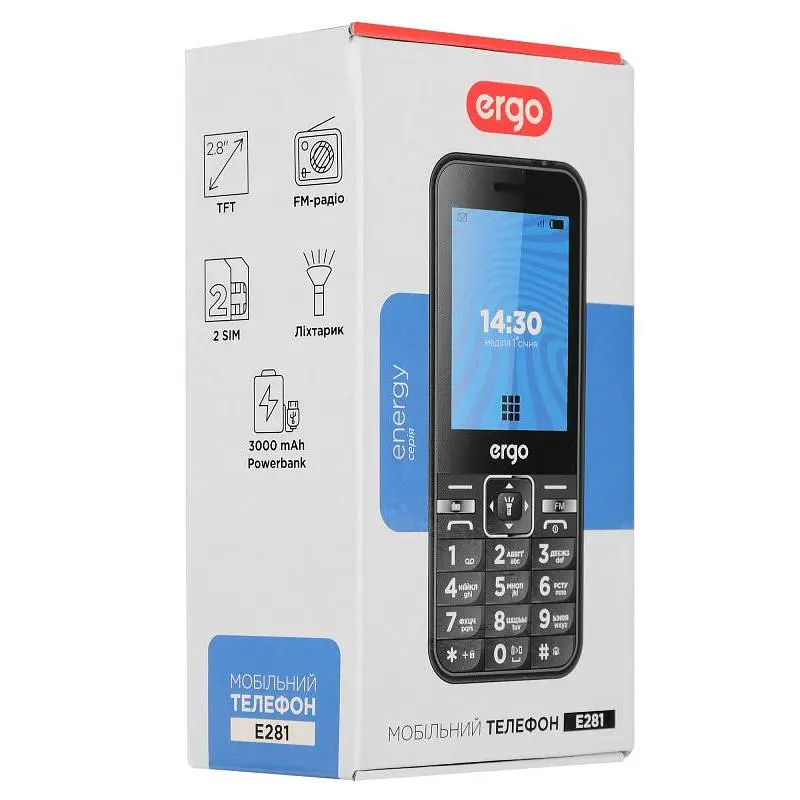 Мобильный телефон ERGO E281 Dual Sim Black - фото 8