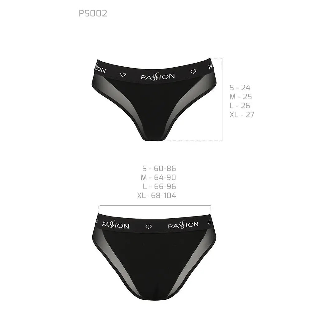 Трусики з прозорою вставкою Passion PS002 PANTIES L, black - фото 6