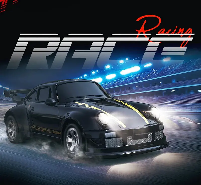 Міні дрифт машинка на радіокеруванні KFPLAN KF20 1:64 4WD з LED-підсвіткою та швидкою зарядкою (Чорний) - фото 2